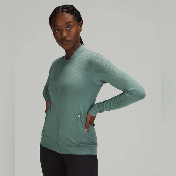 Lululemon Seamless Training Jacket-Tidewater Teal - Picture 1 of 8